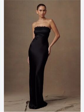 Meshki Darcie Strapless Satin Maxi Dress